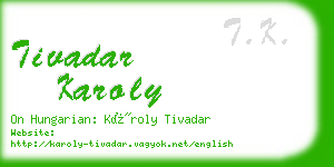 tivadar karoly business card